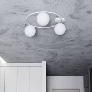 Euluna Plafondlamp Ascella, 3-lamps, wit/opaal