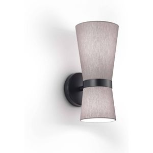 Knapstein wandlamp Yuna-W zwart foggy grey, bewegelijk