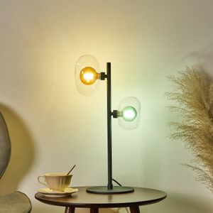 Eco-Light Tafellamp Uranus amber/groen, hoogte 45 cm, 2-lamps, glas