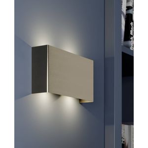 Quitani Maja LED wandlamp, nikkel, 22 cm