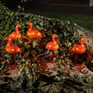 Konstsmide Season Flamingo LED sfeerlamp in een set van 5