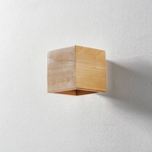 SOLLUX LIGHTING Ara wandlamp als houten kubus