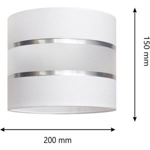 HELAM Lampenkap Helen E27 Ø20/hoogte15cm wit/zilver
