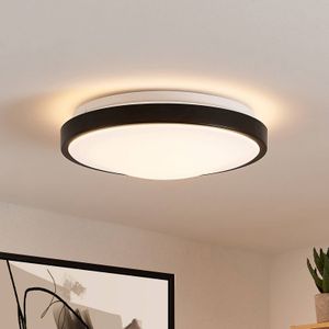 Lindby - LED plafondlamp - 1licht - ijzer, aluminium, kunststof - H: 9 cm - mat zwart, wit - Inclusief lichtbron