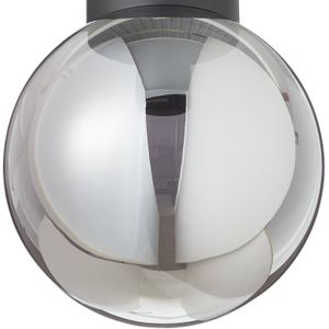 Brilliant Plafondlamp Astro, bolglas, rookgrijs, Ø 25 cm