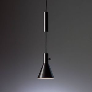 TECNOLUMEN Eleu - glanzende zwarte led hanglamp