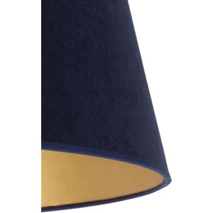 Duolla - Lampenkap Cone - Donkerblauw/Goud - Textiel / Stof / Zijde