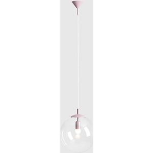 ALDEX Hanglamp Nohr met glazen kap, lila/helder
