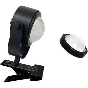 Lindby Jyla klemlamp, zwart, lens, 4.200 K