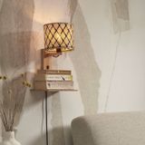 GOOD & MOJO Java wandlamp, legbord, naturel/zwart