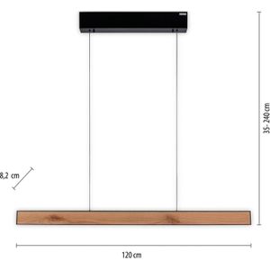 Pure E-Motion LED balk hanglamp, CCT, hout