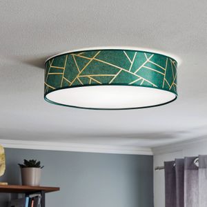 Eko-Light Plafondlamp Zulu groen/goud rond