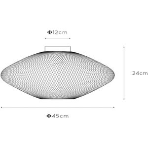 Lucide Plafondlamp Mesh, trapeziumvormig, goud