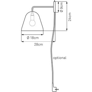 Nyta Tilt Wall wandlamp met stekker, zwart