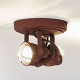 Brilliant Plafondlamp Bente roest rond met 2 lampjes