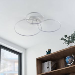 Lindby - LED plafondlamp- met dimmer - 1licht - ijzer, aluminium, plastic - H: 13.5 cm - mat wit - Inclusief lichtbron