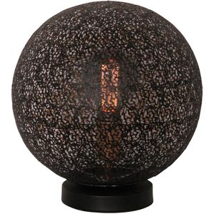 Freelight Oronero tafellamp, Ø 30 cm, zwart/goudkleurig, metaal
