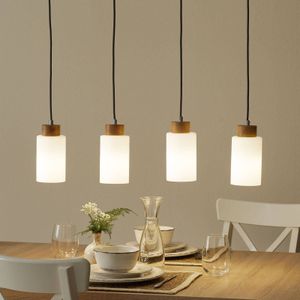 Spot-Light Langwerpige hanglamp Bosco geolied eiken 4-lamps