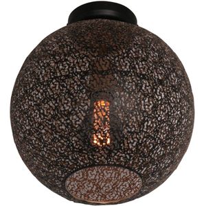 Freelight Oronero plafondlamp, Ø 30 cm, zwart/goudkleurig, metaal