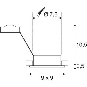 SLV inbouwspot New Tria 1 GU10, aluminium 1, dimbaar, alu / grijs / zink, Woon-/ Eetkamer, Aluminium, Modern, inbouwspot