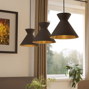 EGLO Hanglamp Nastasia cappuccino/messing 3-lamps