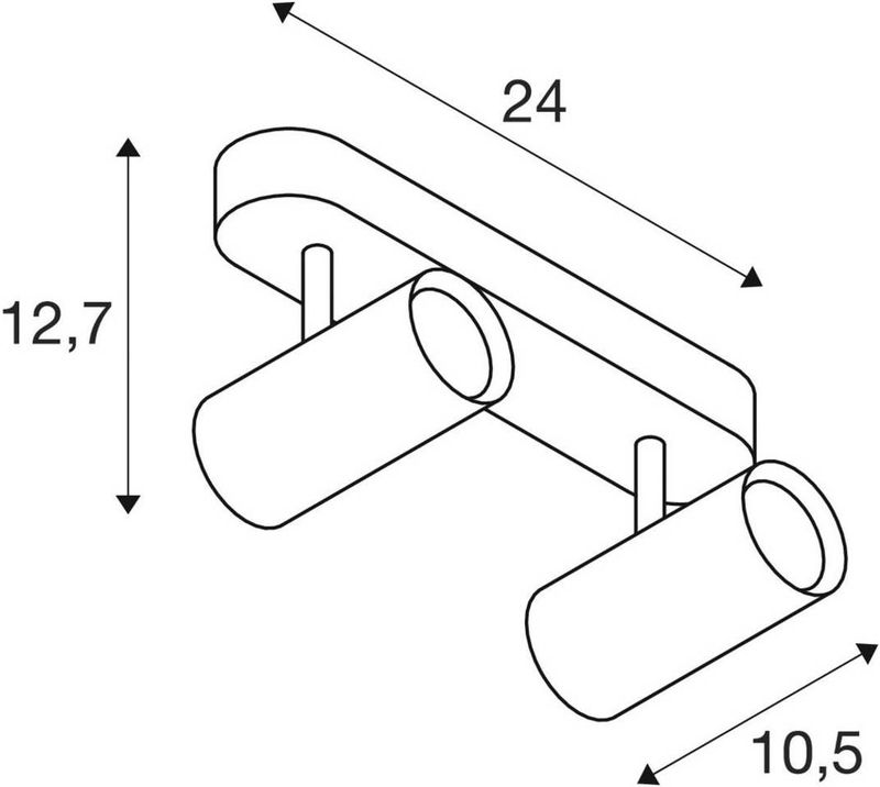 SLV - Noblo - Plafondspot - Wit - LED 12 W, 2.700 K, Zwenkbereik 90 graden