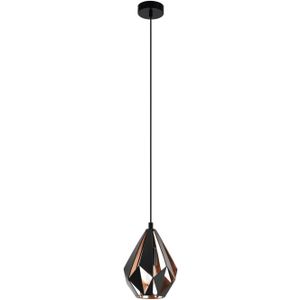 EGLO Carlton hanglamp, zwart/koper, Ø 20,5 cm
