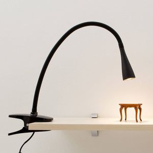 Lindby Ranke LED-klemlamp Baris, zwart