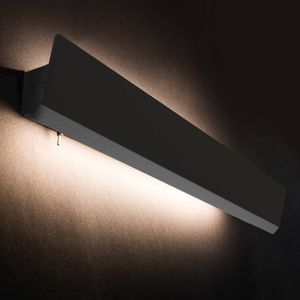 Nowodvorski Lighting Wandlamp Wing, zwart, staal, schakelaar, 68 cm breed