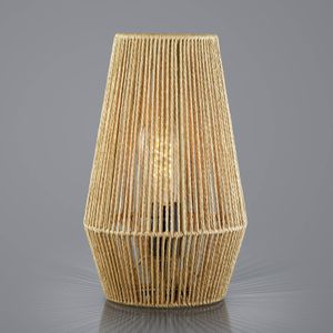 HELL Rope tafellamp van papier, bruin, Ø 20 cm