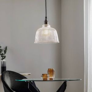 Lamkur Hanglamp Leana, helder glas, 1-lamp, chroom