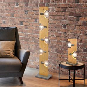 Trio Lighting Vloerlamp Tailor van licht hout, 5-lamps