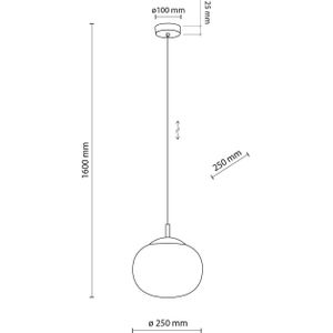 TK Lighting Vibe hanglamp, opaalwit glas, Ø 25 cm