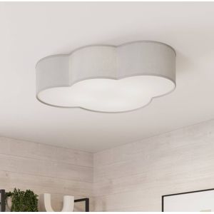 TK Lighting Plafondlamp Cloud van textiel, lengte 62 cm, grijs