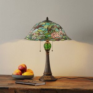 Clayre&Eef Betoverende tafellamp Waterlily in Tiffany-stijl