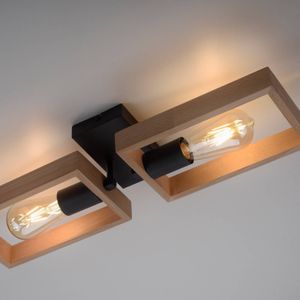 JUST LIGHT. Frame plafondlamp van hout, 2-lamps