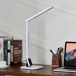 Lindby - LED bureaulamp- met touchdimmer - 1licht - H: 38 cm - wit / opaal - Inclusief lichtbron