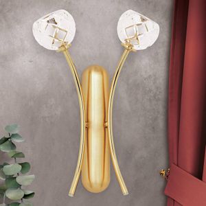 ORION Loodkristal-wandlamp Maderno, goud, 2-lamps