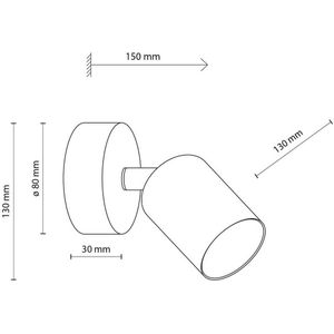 TK Lighting Wandspot Livia, roze, lengte 13 cm, staal, 1-lamp.