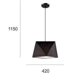 Lamkur Hanglamp Thea, 1-lamp, zwart