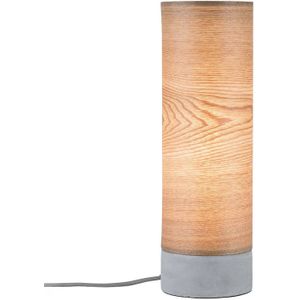 Paulmann Cilinderv. houten tafellamp Skadi voet van beton