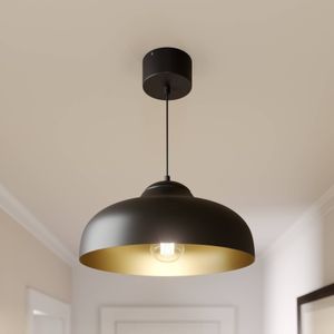 Luminex Hanglamp Basca, buiten zwart, binnen goud, 1-lamp