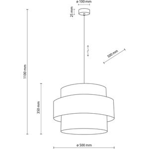 TK Lighting Calisto hanglamp, Jute, naturel bruin, 3-lamps, Ø 50 cm