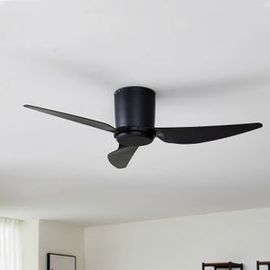 Lindby Plafondventilator Aulo, zwart, DC, stil, Ø 123 cm
