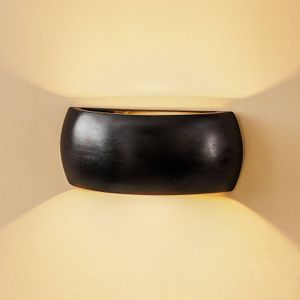 SOLLUX LIGHTING Wandlamp Bow up/down keramiek zwart breedte 32 cm