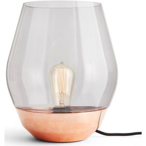 New Works Bowl tafellamp ruw koper/rookglas