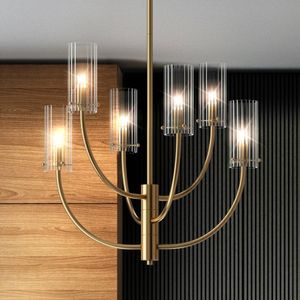 Maytoni Arco hanglamp met 6 glazen kappen