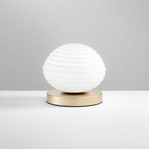 Eco-Light Ripple tafellamp, goudkleurig/opaal, Ø 18 cm