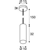 SLV - Enola - Hanglamp - Goudkleurig - Aluminium, Ø 10 cm, E27, Dimbaar