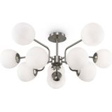Maytoni Erich plafondlamp, 10-lamps, nikkel